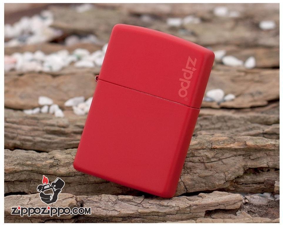 Bật Lửa Zippo Sơn Màu Đỏ - Logo Zippo SKU 233ZL – Zippo Red Matte With Logo