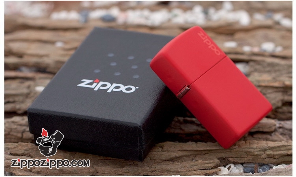 Bật Lửa Zippo Sơn Màu Đỏ - Logo Zippo SKU 233ZL – Zippo Red Matte With Logo