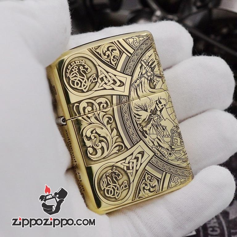Bật Lửa Zippo Chất Liệu Đồng chạm khắc Apocalypse bốn hiệp sĩ