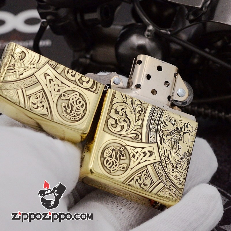 Bật Lửa Zippo Chất Liệu Đồng chạm khắc Apocalypse bốn hiệp sĩ Armor