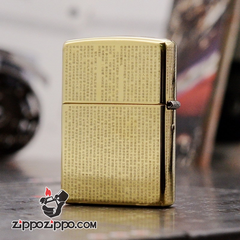 Bật Lửa Zippo Đồng Khắc kinh điển Phật giáo thần chú Shurangama Armor