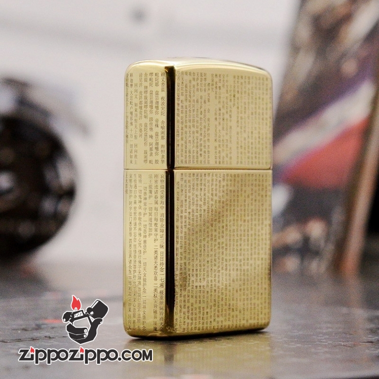 Bật Lửa Zippo Đồng Khắc kinh điển Phật giáo thần chú Shurangama Armor