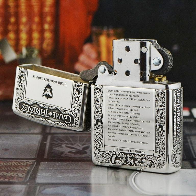 Bật lửa Zippo Bạc nguyên khối Game of Thrones New