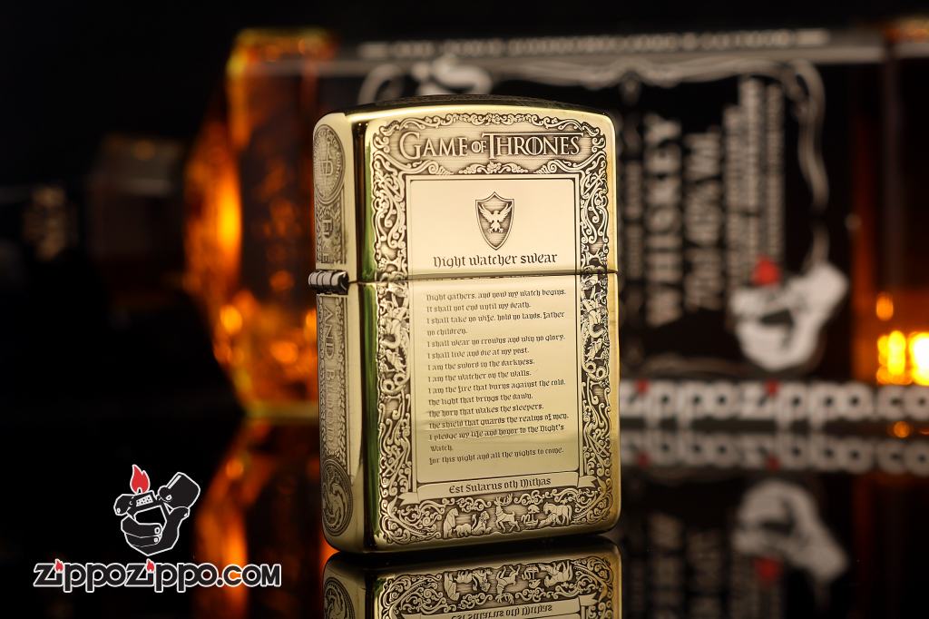 Zippo Chính Hãng Đồng Bóng Khắc Trò Chơi Game Of Thrones Phiên Bản Amor