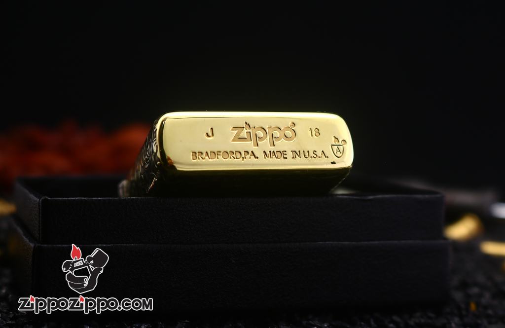 Bật lửa Zippo đồng vỏ dày armor khắc hoa văn Ả Rập Arabesque bản giới hạn