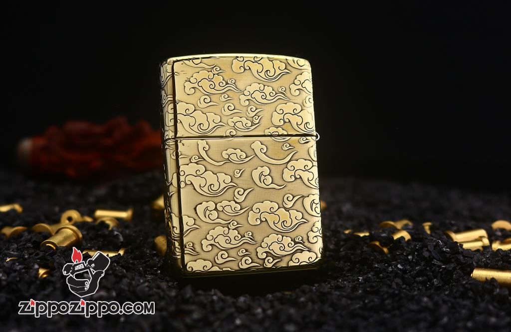 Bật lửa Zippo đồng bản armor khắc siêu sâu hình rồng
