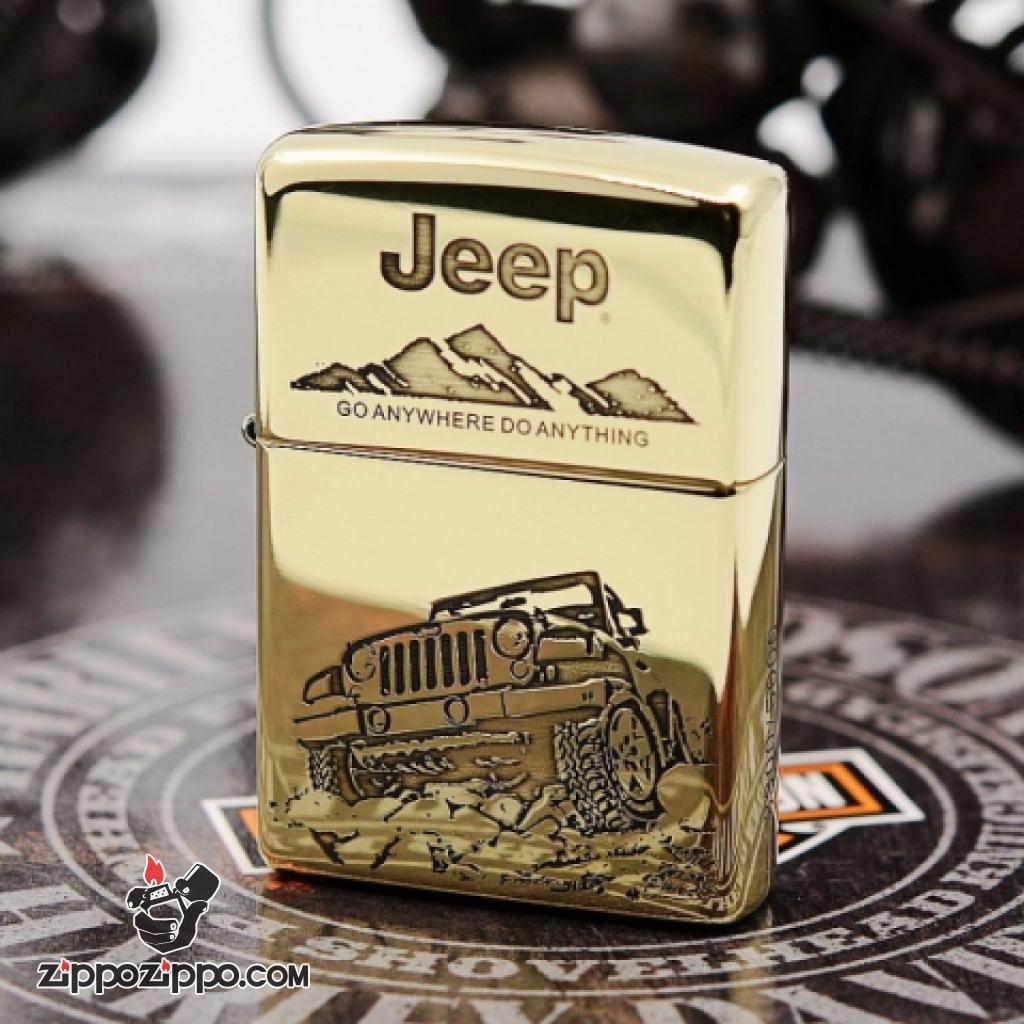 Zippo Chính Hãng Đồng Bóng Khắc Hình Xe Jeep Bản Amor  Giới Hạn 5000 mẫu