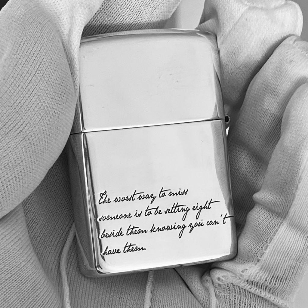 Bật Lửa Zippo Bạc Nguyên Khối Cao Cấp Khắc Memory Bản Vỏ Mỏng