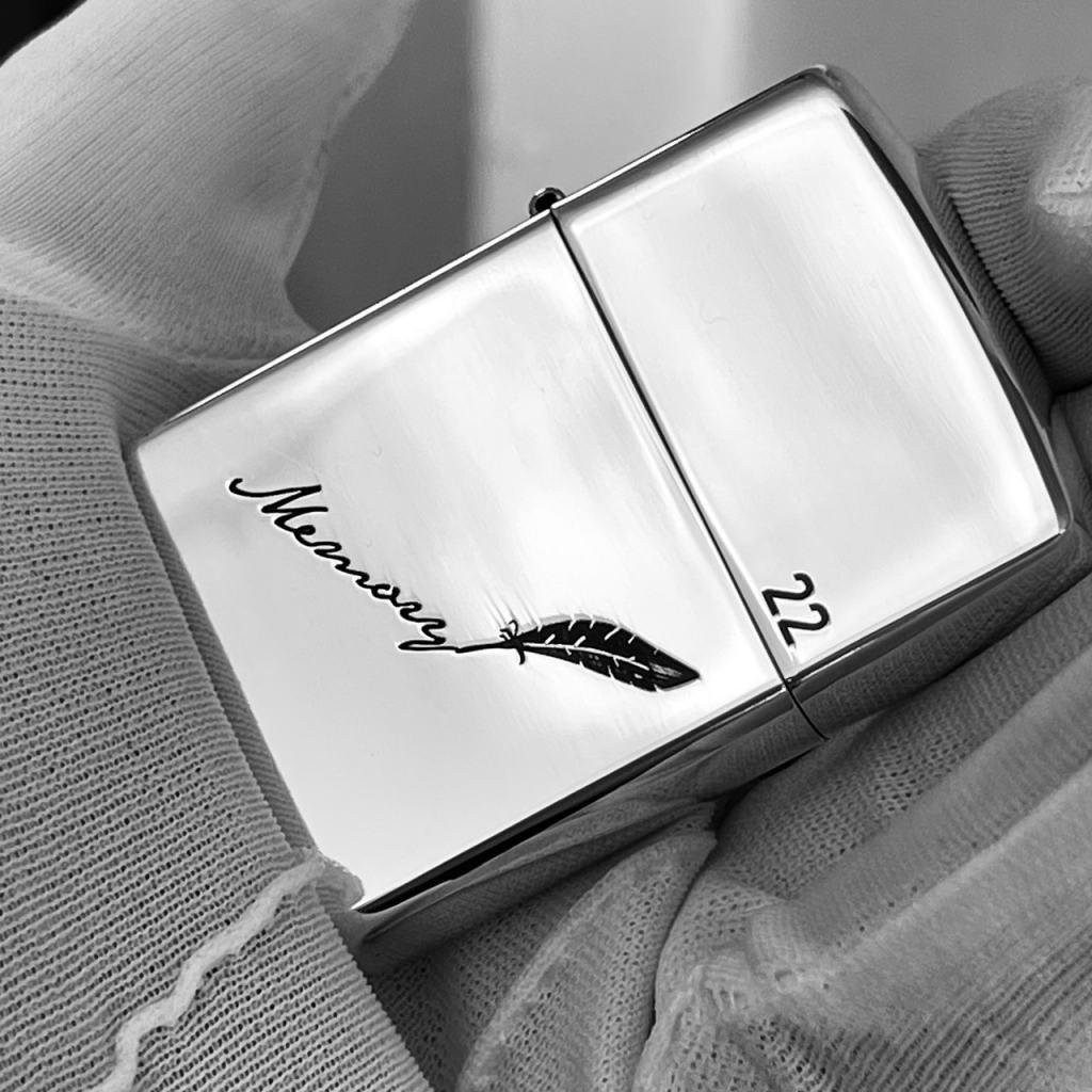 Bật Lửa Zippo Bạc Nguyên Khối Cao Cấp Khắc Memory Bản Vỏ Mỏng
