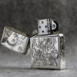 Bật Lửa Zippo Bạc Khối Cao Cấp Khắc Hình Đức Phật Và Ác Quỷ Bản Vỏ Mỏng