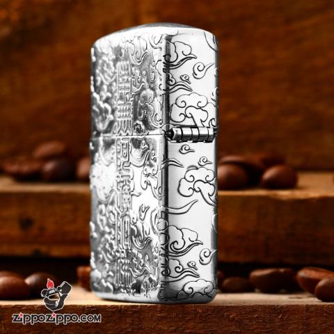 Bật lửa Zippo Bạc Nguyên Khối Cao Cấp Đức Phật Dược Sư Vỏ Dầy Bản Armor