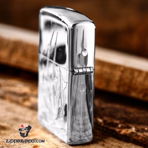 Bật Lửa Zippo Bạc Nguyên Khối Cao Cấp Hổ Và Móng Hổ Vỏ Dày Bản Armor