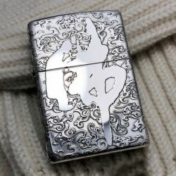 Bật Lửa Zippo Bạc Nguyên Khối Cao Cấp Khắc Chạm Khắc Đước Phật Vỏ Dầy Bản Armor - Mã SP: ZPC2849-A