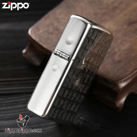 Bật lửa Zippo Bạc nguyên khối cao cấp khắc Tranh Bách Phúc bản Amor.