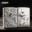 Bật lửa Zippo Bạc nguyên khối cao cấp khắc Hình Cá Chép Bản Tiêu Chuẩn