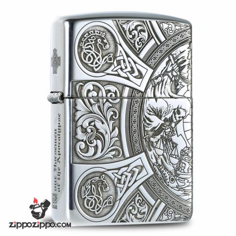 Bật lửa Zippo Bạc nguyên khối cao cấp khắc Hình Thần Chết Bản Tiêu Chuẩn.