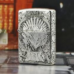 Bật lửa Zippo Bạc nguyên khối Game of Thrones Bản Vỏ Mỏng - Mã SP: ZPC0894