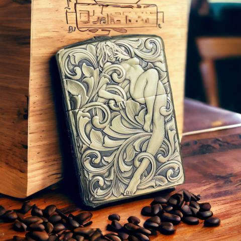 BẬT LỬA ZIPPO BẢN ĐỒNG DÀY KHẮC HÌNH 3D CÔ GÁI SEXY