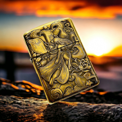 BẬT LỬA ZIPPO BẢN ĐỒNG TRƠN KHẮC HÌNH 3D HỒI LY 9 ĐUÔI SIÊU SẮC NÉT - Mã SP: ZPC4123-169