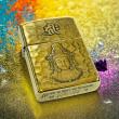 BẬT LỬA ZIPPO BẢN ĐỒNG TRƠN KHẮC HÌNH 3D QUAN THẾ ÂM BỒ TÁT SIÊU SẮC NÉT