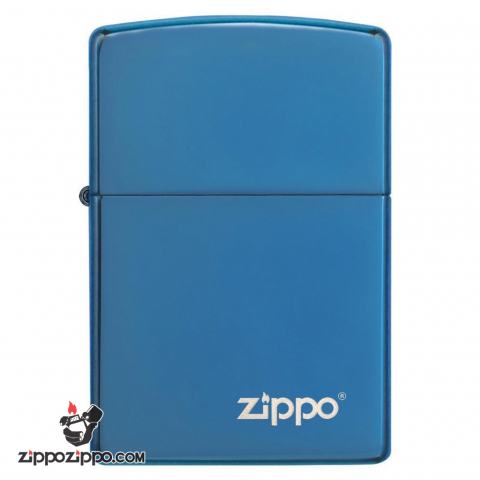 Bật Lửa Zippo Phủ Bóng Màu Xanh Sapphire - Logo Zippo SKU 20446ZL – Zippo Sapphire Zippo Logo