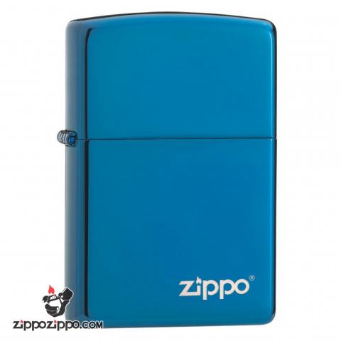 Bật Lửa Zippo Phủ Bóng Màu Xanh Sapphire - Logo Zippo SKU 20446ZL – Zippo Sapphire Zippo Logo