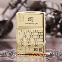 Bật lửa Zippo chính hãng đồng khắc WIN 10 và bán phím zippo - Mã SP: ZPC2446-254