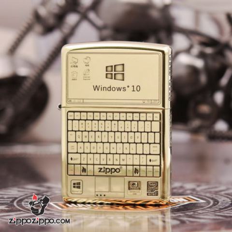 Bật lửa Zippo chính hãng đồng khắc WIN 10 và bán phím zippo