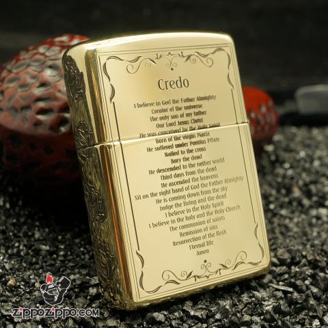 Bật Lửa Zippo Đồng Khắc Hình Cô Gái Chắp Tay Cầu Nguyện