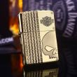Bật lửa Zippo đồng khối khắc skull moto Harley Davidson