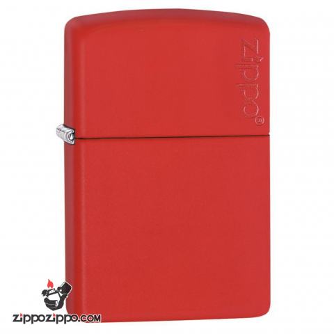 Bật Lửa Zippo Sơn Màu Đỏ - Logo Zippo SKU 233ZL – Zippo Red Matte With Logo