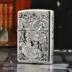 Bật lửa Zippo phiên bản Bạc nguyên khối khắc Tỳ Hưu
