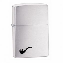 Bật Lửa Zippo Hút tẩu Mạ Chrome Xước Vân Ngang - SKU 200PL – Zippo Brushed Chrome Pipe