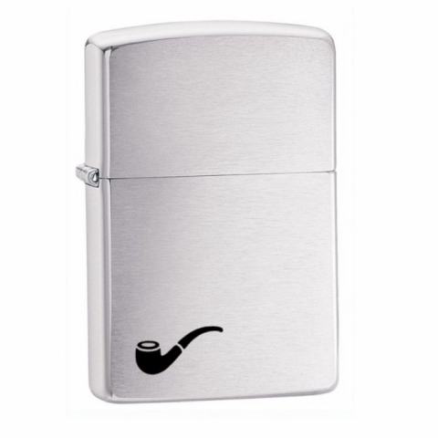 Bật Lửa Zippo Hút tẩu Mạ Chrome Xước Vân Ngang - SKU 200PL – Zippo Brushed Chrome Pipe