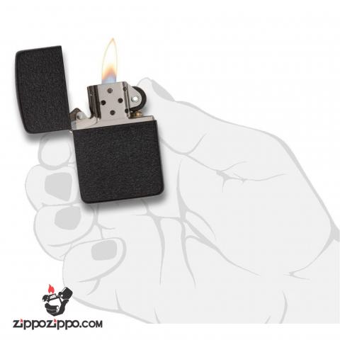 Bật Lửa Zippo 1941 Sơn Tĩnh Điện Đen Nhám - SKU 28582 – Zippo 1941 Replica Black Crackle Lighter