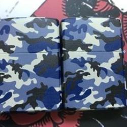Zippo 214 Sơn Tính Điện Màu Xanh Vân Đen - Mã SP: ZPC1739