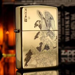 Zippo Chính Hãng Đồng Bóng Khắc Chim Ưng - Mã SP: ZPC1148