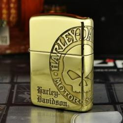 Zippo Chính Hãng Đồng Bóng Khắc Hình Đầu Lâu Harley Davidson - Mã SP: ZPC0864-254