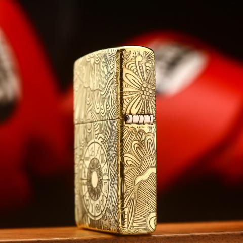 Zippo Chính Hãng Đồng Khắc Cung Hoàng Đạo Sư Tử