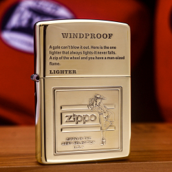 Zippo Chính Hãng Đồng Khối Khắc Logo Cô Gái Zippo - Mã SP:  ZPC3244 