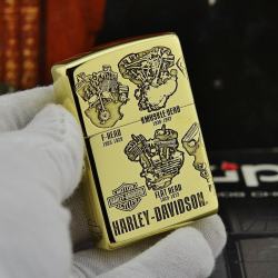 Zippo Chính Hãng đồng khối  Phiên Bản Động Cơ Harley Davidson amor - Mã SP: ZPC2442-169