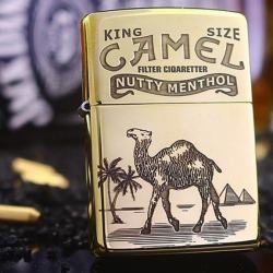 ZIPPO ĐÔNG NGUYÊN KHỐI KHẮC CAMEL 1 MẶT